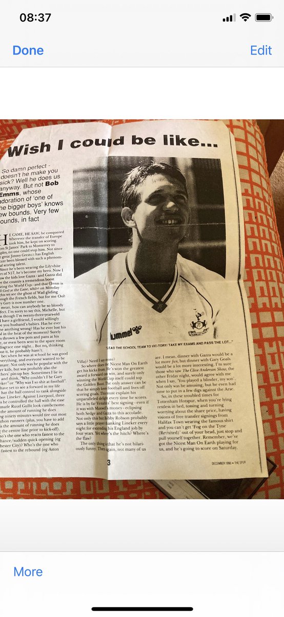My mate sent me a copy of the start and finish of my journalistic career!  <a href="/GaryLineker/">Gary Lineker</a> you were the subject for The Spur fanzine in 1990.  I wonder if I’d feel the same about <a href="/HKane/">Harry Kane</a> if I was that young today?