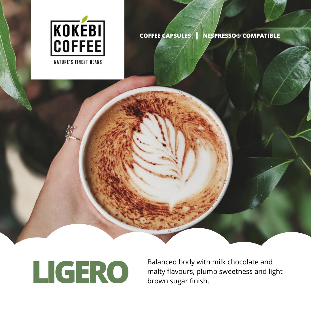 KokebiCoffee's tweet photo. Have you tried our #Ligero light roast Nespresso Compatible coffee capsules? Experience a balanced body with flavours of milk chocolate &amp; plum like sweetness with notes of light brown sugar to finish. Find out more about our 100% Arabica coffee pods here: https://t.co/lgEfs04ksQ https://t.co/PDu6rOO9Vr