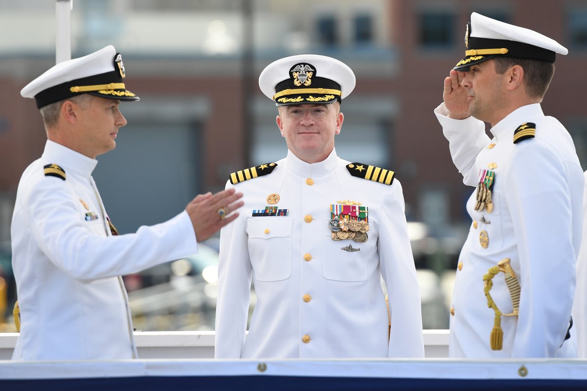 GrotonSubs's tweet image. Welcome aboard to Cmdr. Low and seas abeam to Cmdr. Horton! Cmdr. Horton turned command of USS #Delaware (SSN 791) over to Cmdr. Low in a ceremony today at Naval #Submarine Base New London. For more, click here: bit.ly/3dv2Ix7 #USNavy #submarines #subs #ApexPredator