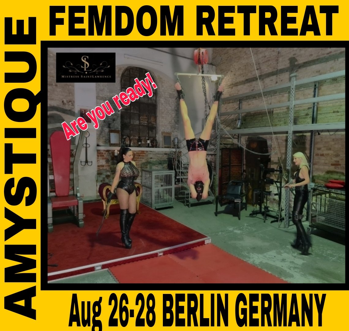 MsSaintlawrence's tweet photo. Inverted hanging is the most favourite positions of the Mistresses at the @AmystiqueI Femdom Retreat are you ready?! https://t.co/vZMeLDE1no