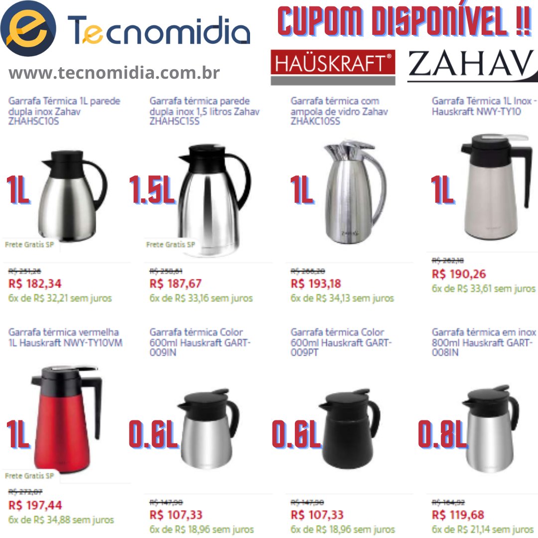 tunyUD's tweet photo. Tenha o melhor cafezinho!
Veja modelos e 💲preços aqui loja @tecnomidia
Garrafas térmicas : https://t.co/ti48FuEi4A e Organizadores de cápsulas: https://t.co/HyF88uvIaV
Use #cupom "economize"👍 e ganhe mais #desconto 💰#promoção #capsulas #cafe #garrafa #termica #hauskraft #zahav https://t.co/NxY3YVgG9E