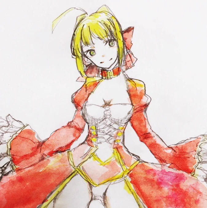 アナログももう長く描いてないからな〜これはそうとう前に日本画(岩絵具を膠で溶いた絵の具)で描いたネロちゃん 