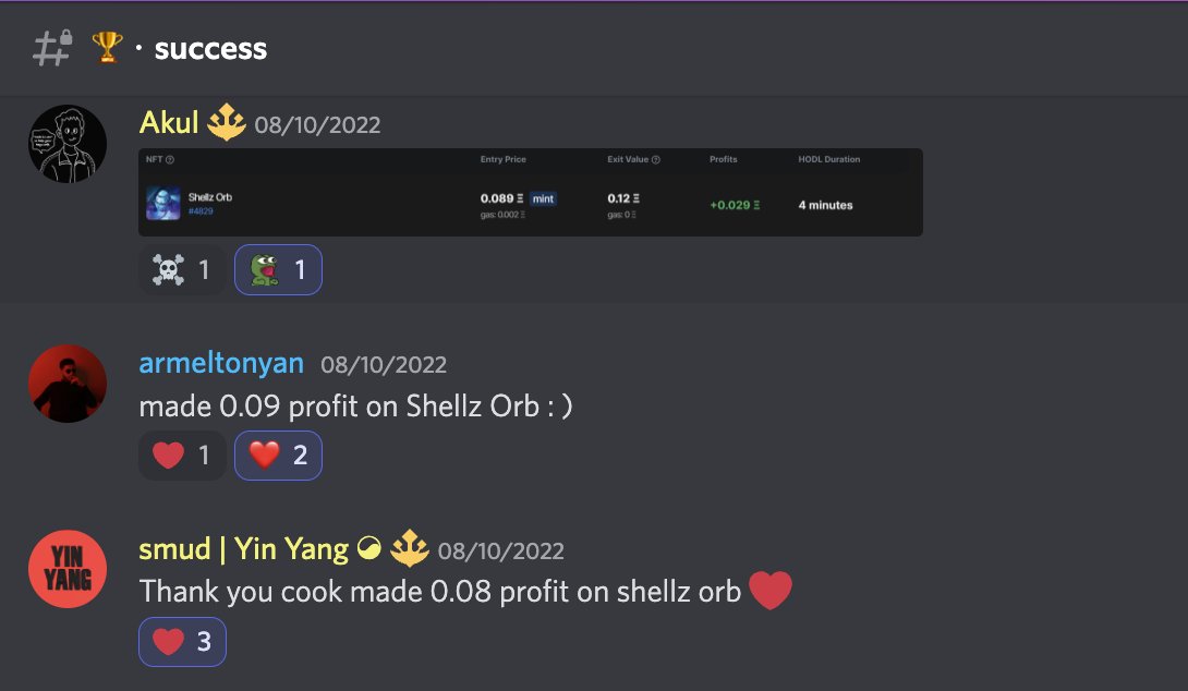 TritonPass's tweet photo. Triton member's feasted on our @ShellzOrb WL allocation! With a mint price of .089 eth and a post mint pump to .19e, members were able to DOUBLE their money with a solid 2x. Our WL mint starts 8/14 and still a couple more days to enjoy our free beta 🔱 https://t.co/Y6h09DF161