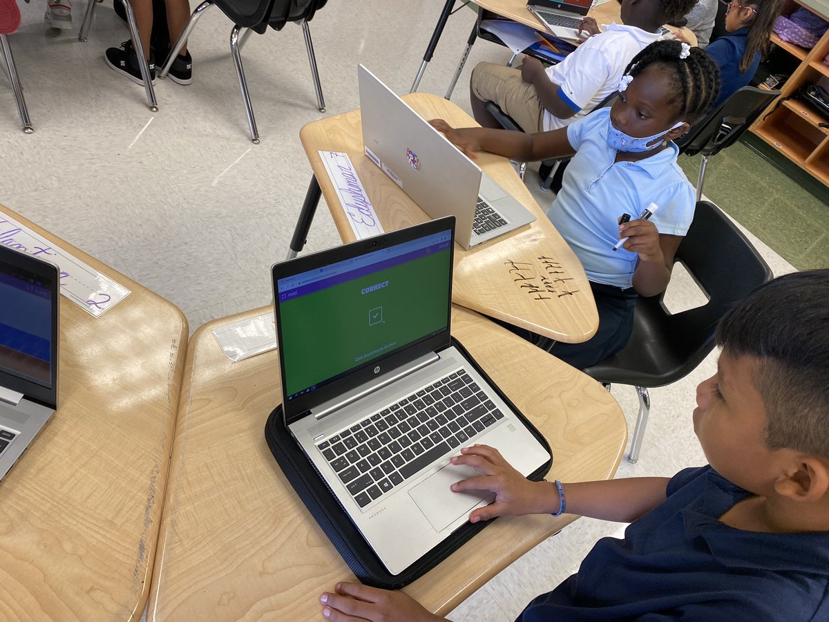 leithteach's tweet photo. A little addition fluency practice on blooket during math today! I love seeing students working together and using different strategies to solve problems. @ParksideProud https://t.co/7gT3vHkOAZ