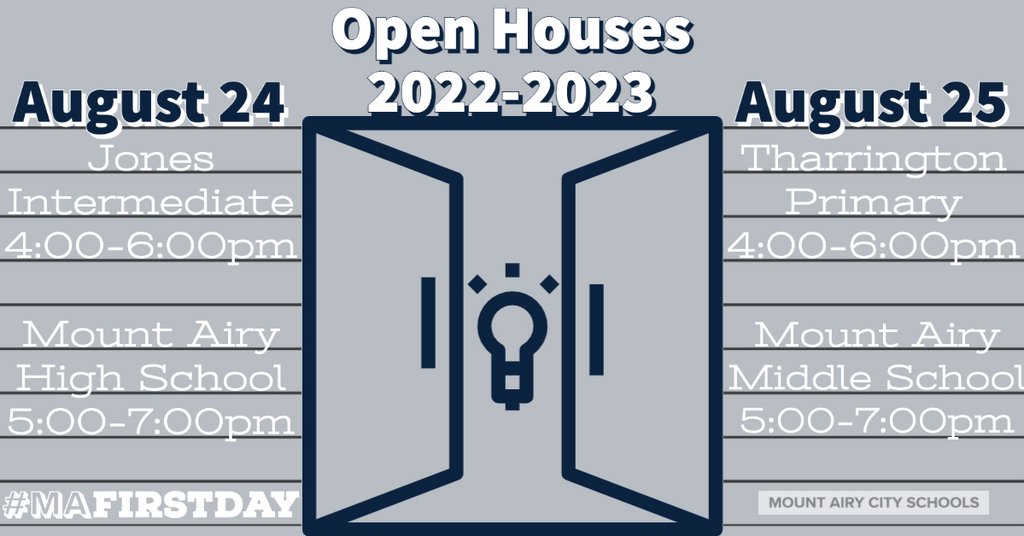 MACSchools's tweet image. #MAfirstday is coming! Here are the times for open house on each campus.

Learn more back-to-school information by visiting bit.ly/BACK2MACS ift.tt/yFIJlp8