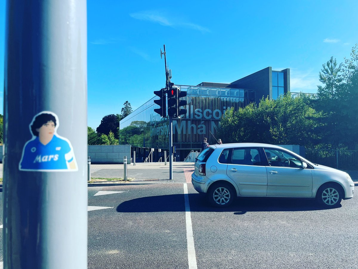 mb470102's tweet photo. Just found this in @MaynoothUni - it is our blessed Saint Maradona! Italian students… you are the best! #ireland #dublin #maynooth #maradona #naples #napoli #italianstudents https://t.co/qOOqxOQodX