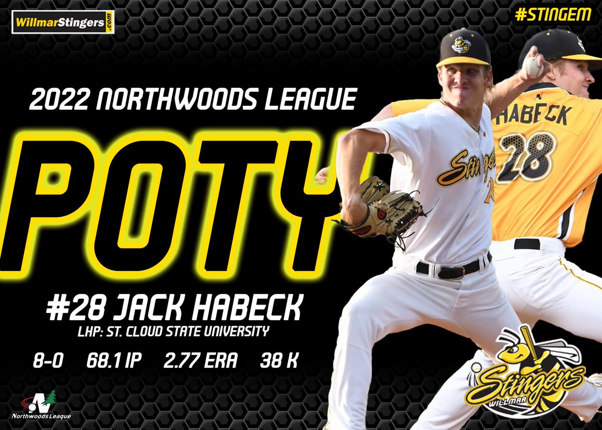 Willmar Stingers (@willmarstingers) on Twitter photo Now Introducing: The 2022 <a href="/NWLbaseball/">Northwoods League Baseball</a> Pitcher of the Year.
Jack Habeck.
#stingem๐ Now Introducing: The 2022 <a href="/NWLbaseball/">Northwoods League Baseball</a> Pitcher of the Year.
Jack Habeck.
#stingem๐