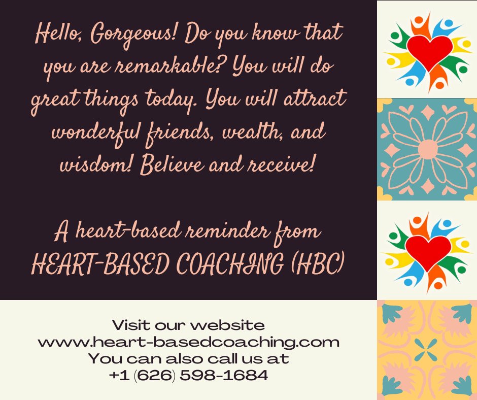 thehbc2022's tweet photo. Visit our website at https://t.co/OgBmJ8Dx9q
#heartbasedcoaching #mentoring #lifecoach #HBC #Remarkable https://t.co/bB7aS7R1qs