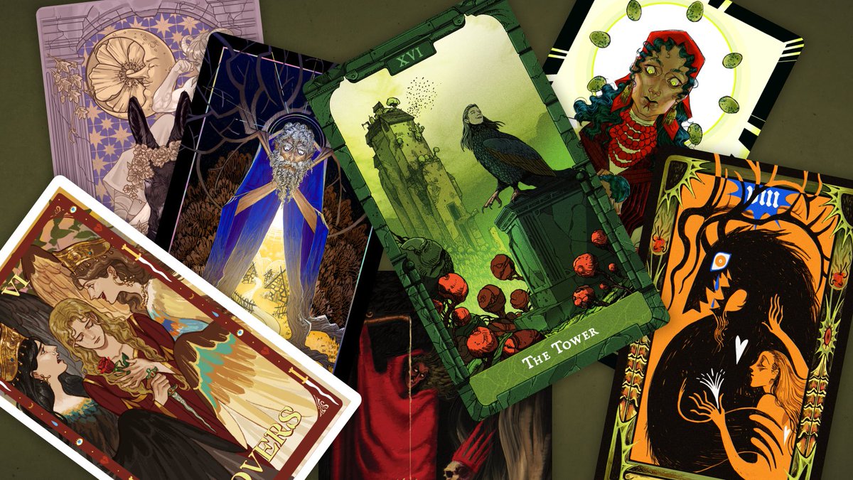 Introducing the Poison Apple Tarot Deck - featuring the 22 major arcana + 12 oracle cards. 

A bewitching set of 70 x 120mm cards printed on 350 gsm art paper with a light gloss and metallic green gilded edges ❇️

Available now! ⤵️
x.com/poisonapplezin…