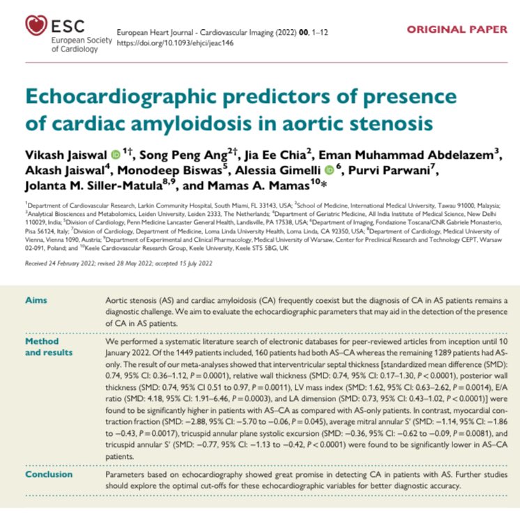 MondaEmanuele's tweet image. Echocardiographic predictors of presence of cardiac amyloidosis in aortic stenosis

@escardio @ESC_Journals 

academic.oup.com/ehjcimaging/ad…