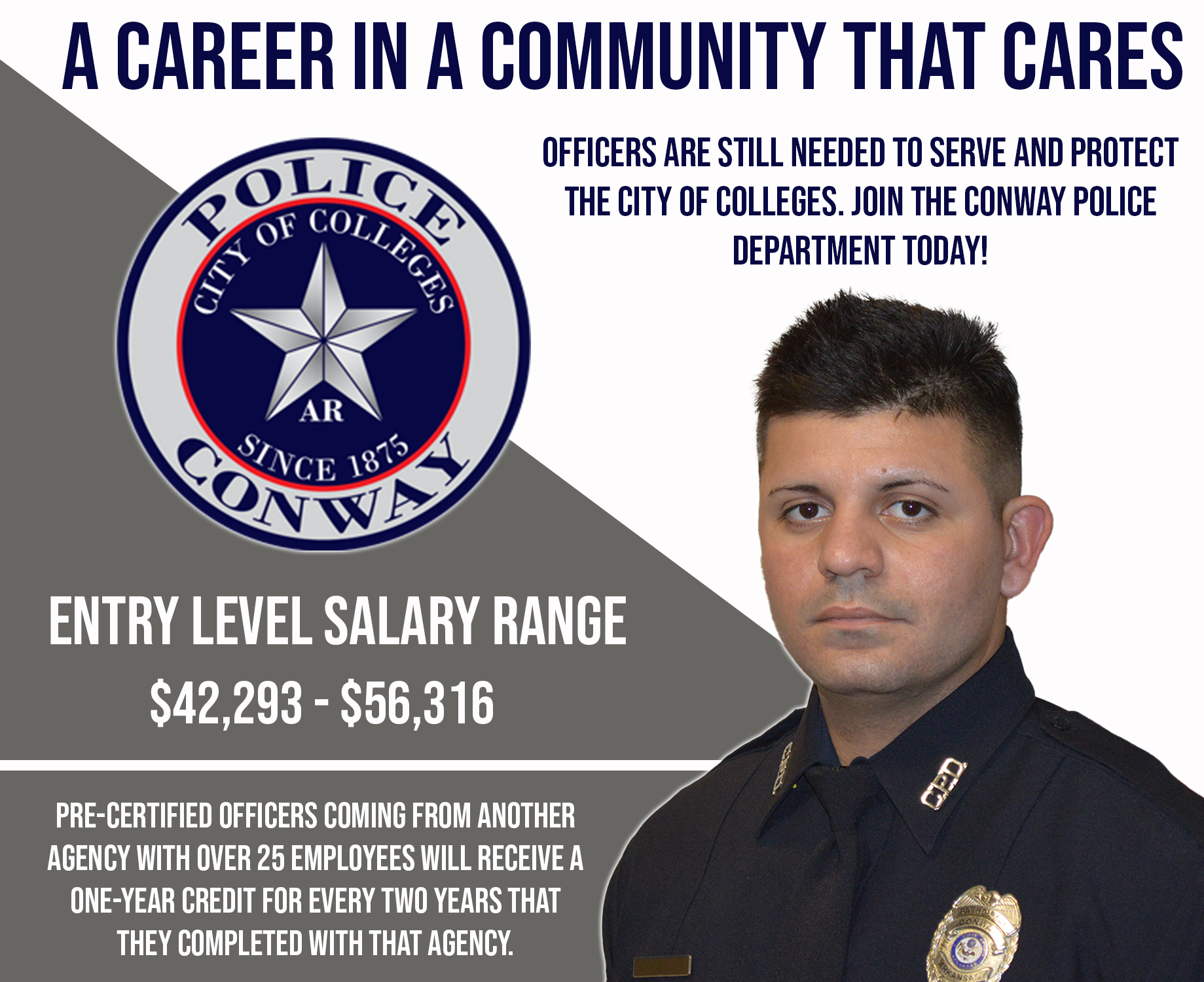 Conway Police Dept. on Twitter "Are you looking for a career in a community that cares? The