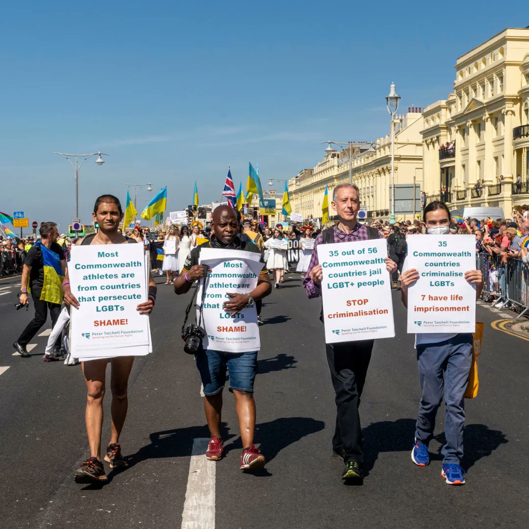 PrideBrighton's tweet photo. Campaigning has always been at the heart of Pride and we were delighted to welcome back @PeterTatchell and representatives of the @PT_Foundation to our Pride Community Parade. 

Photo by @chrisjepson

#WeStandTogether
#LoveProtestUnity
#BrightonPride
#Pride
#LGBT https://t.co/43gJ5UqaTa