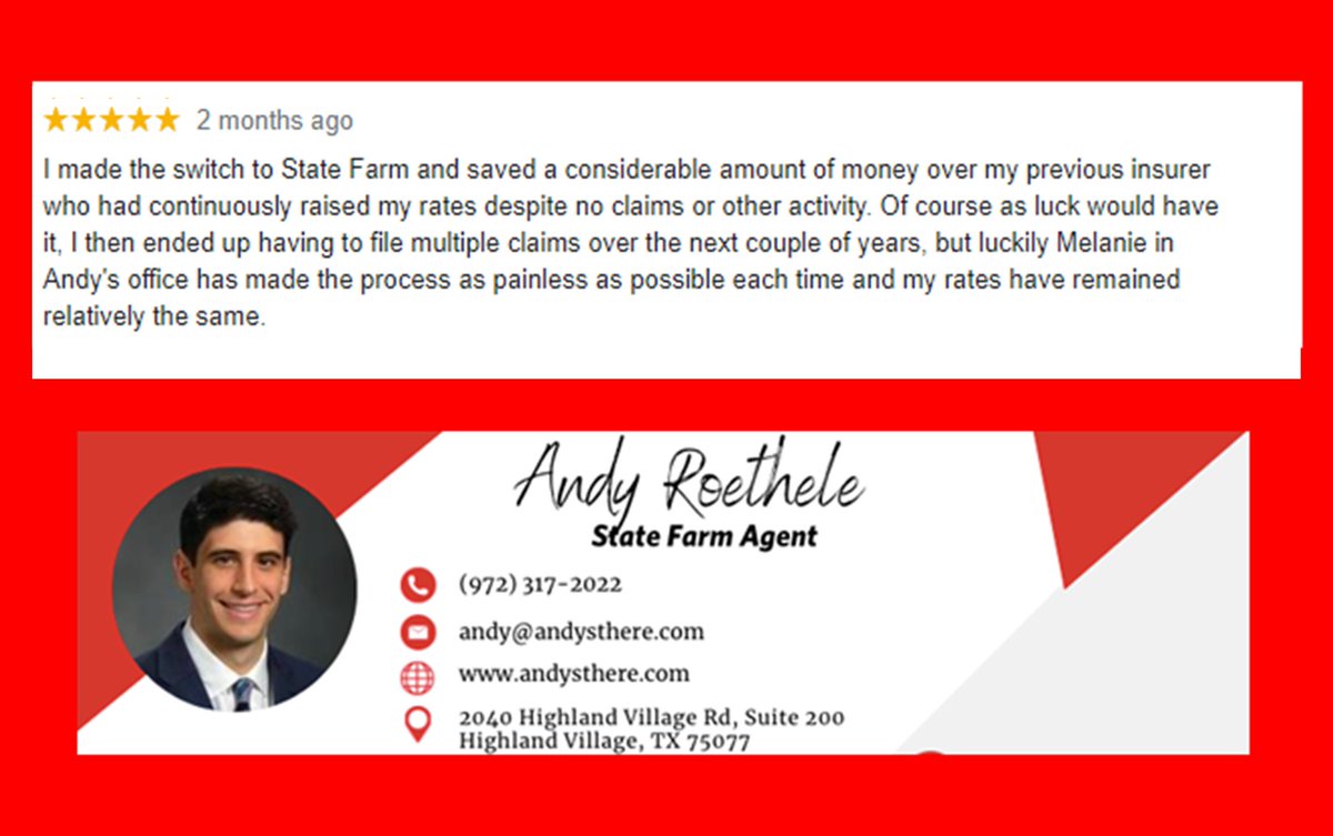 andysthere's tweet image. Five Star Friday!⭐️⭐️⭐️⭐️⭐️
To each and every one of my customers, I can’t thank you enough!
#thankyou #statefarm #insurance ❤️