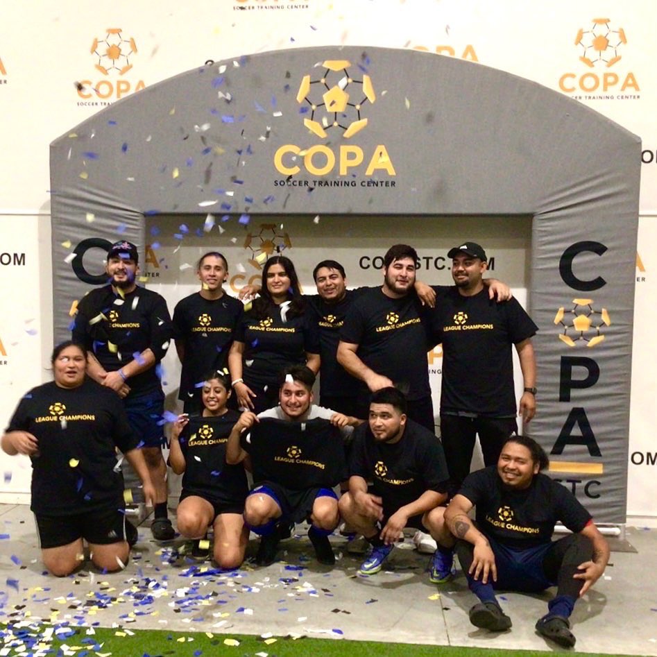 copastc's tweet photo. The final whistle has blown, and the champions have been crowned. It was a season of competitive fun and exciting play. Congratulations to COPA STC’s Adult Summer League Champions!🏆#copastc 
⚽️Hakuna Juan Mata
⚽️FC Lobos
⚽️Goal Diggers
⚽️ Sharks
⚽️ FC Lobos
⚽️ Caliber Collision https://t.co/BH1a2mp8If