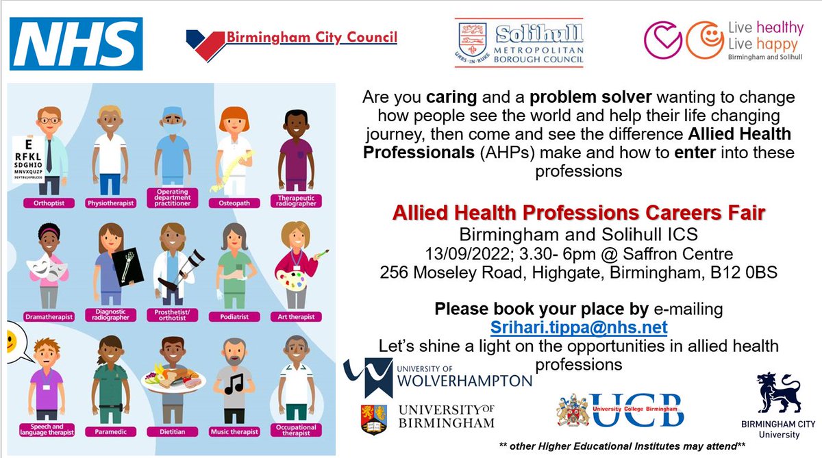 Please share in your communities, to help spark an interest that could change lives. AHP roles are varied and rewarding and we need more of them 👥👥👥