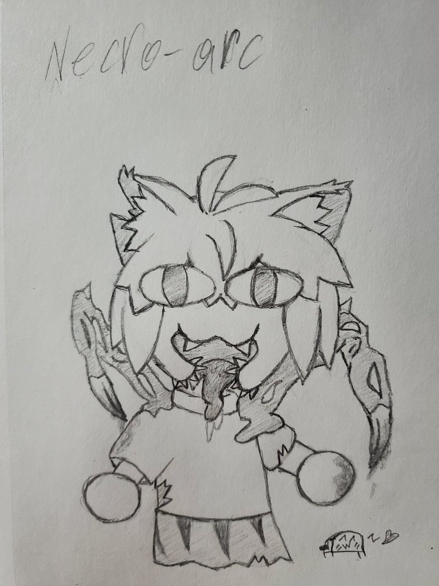 RealHappyToast's tweet image. I introduce you all to my no sleep goblin. #necoarc #art #deadspace