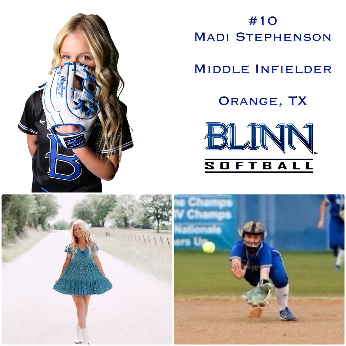 Up next is this hard working, ultimate competitor - #10 Madi Stephenson! Returning up the middle, this SO is all heart &amp; grit! We can’t wait to see what she can do this season for her #BucFam! 💙 #Team28 🥎 #GoBlinnBucs