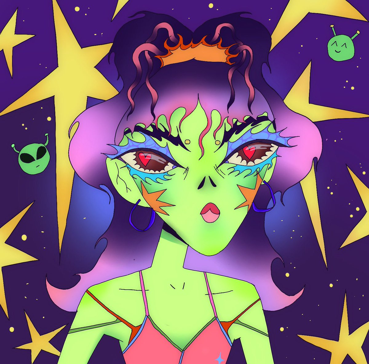 yayyy!! 

reveal is here!

so now i can show you the 1/1 i made for the amazing <a href="/8liensNFT/">8liens</a> project! 👽💗🫶🏻