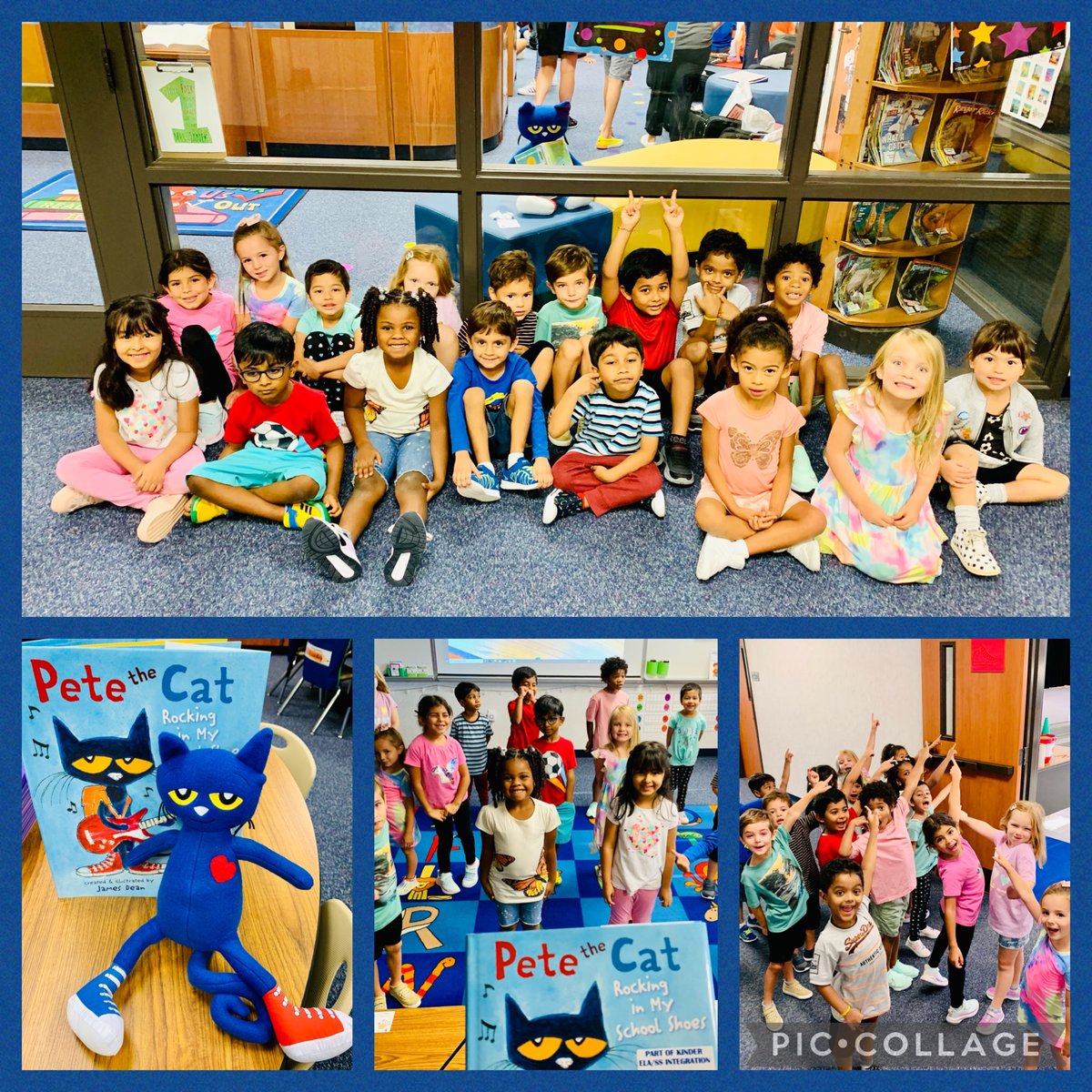 We had so much fun finding the Rockin’ Red Shoes that Pete the Cat lost in the building! We finally found him in the library reading one of his favorite books!!
