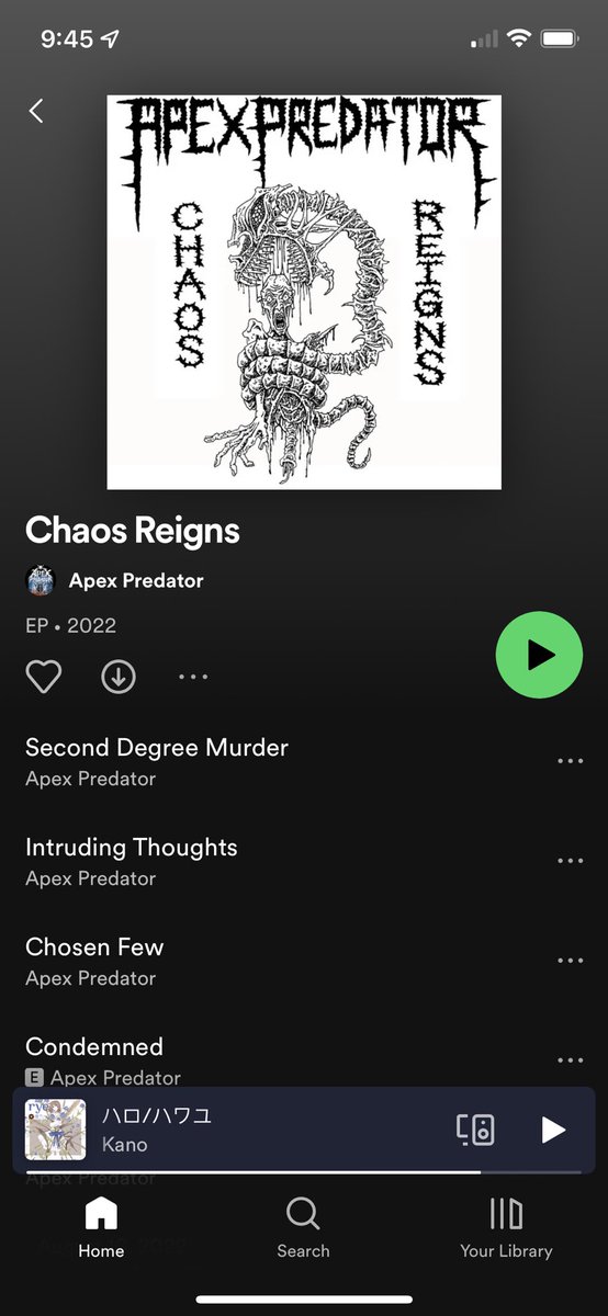 CHAOS REIGNS AVAILABLE ON SPOTIFY NOW. 
SHOULD BE ON ALL OTHER STREAMING TOO I DONT KNOW HOW TO CHECK.
