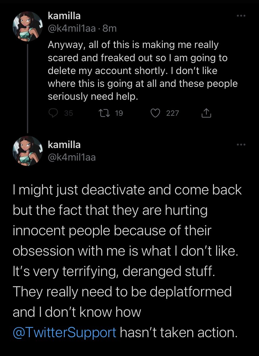 anaheimyet's tweet photo. ‘I’m scared and freaked out so lemme pretend to ba a martyr who sacrifices myself to protect other innocent people by posting a pic of Laura and subtly encourage people to harass her  😭😭😭😭’ https://t.co/78jEdU9lhV