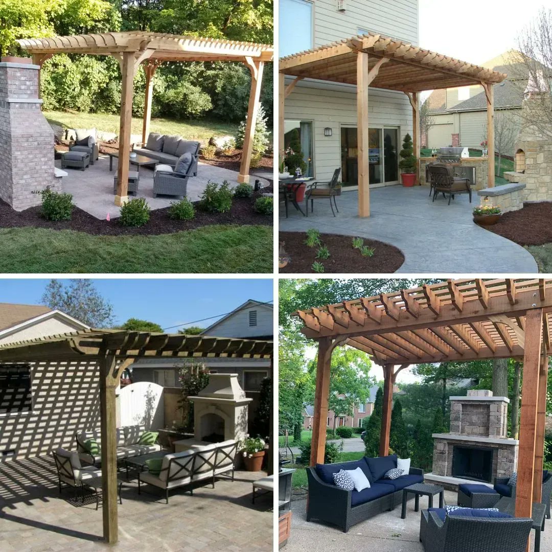 Pergoladepot's tweet photo. Find your pergola this summer. You'll be the first one to relax next to the warm glow of your outdoor fireplace when the crisp, cool evenings arrive! 
https://t.co/U62Z7MuLEb

#fireplaceFriday #outdoorliving #outdoorfireplace #patiopergola #pergolakits #DIY #PergolaDepot https://t.co/IR58I2zDth