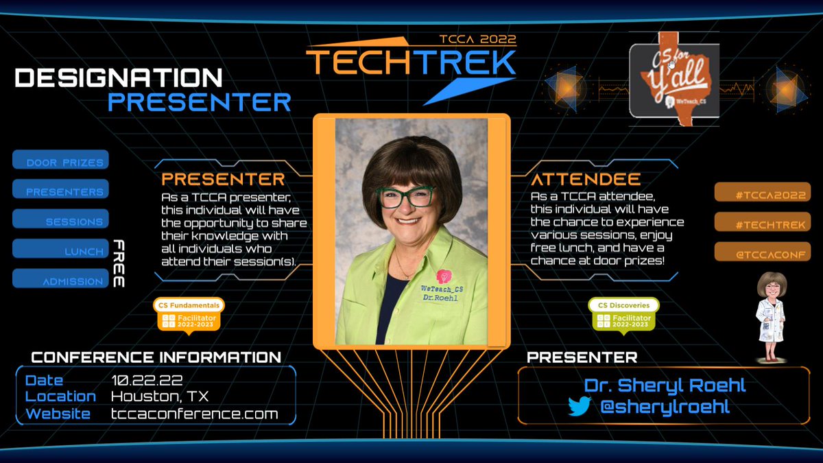 SherylRoehl's tweet image. Join me for my Computational Thinking session at TCCA
#TCCA2022  #TECHTREK  @TCCACONF
