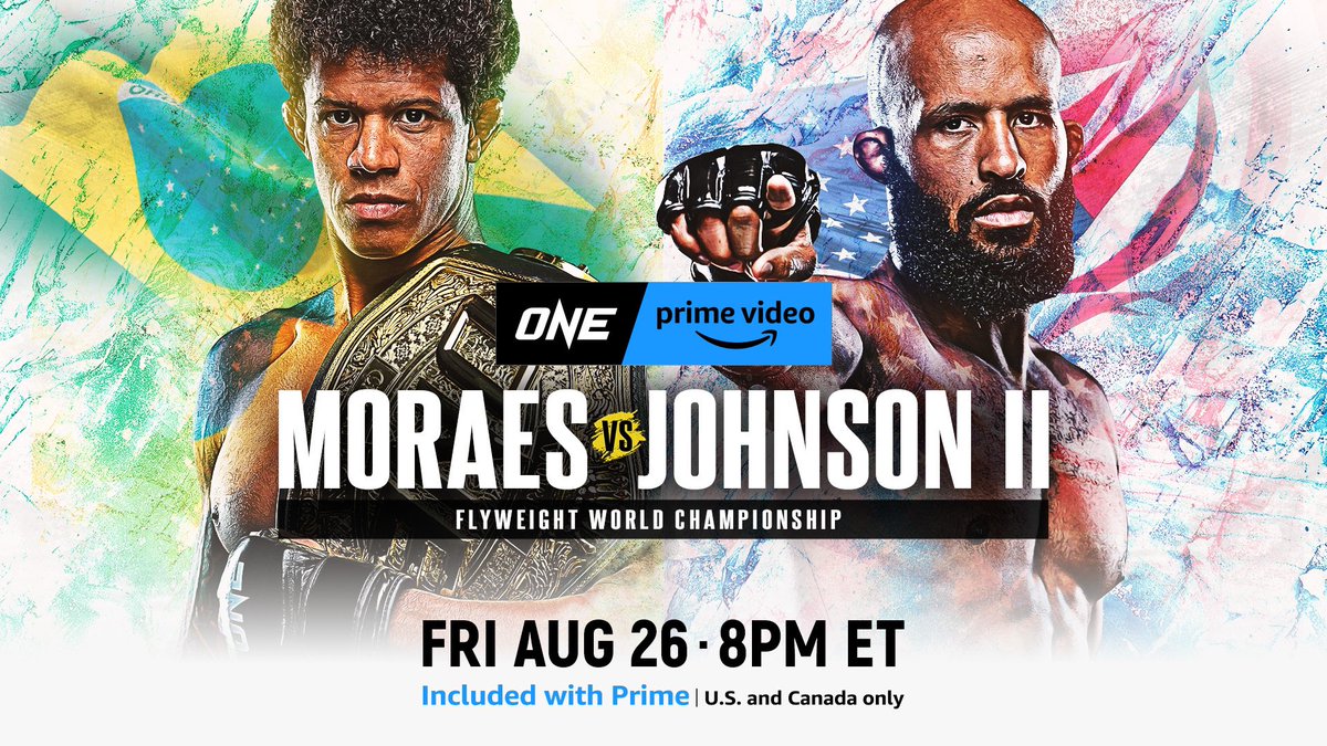 We’re TWO WEEKS away from @ONECHAMPIONSHIP on Prime Video! The epic World Title Rematch between Adriano Moraes and Demetrious Johnson headlines the action on August 26th.