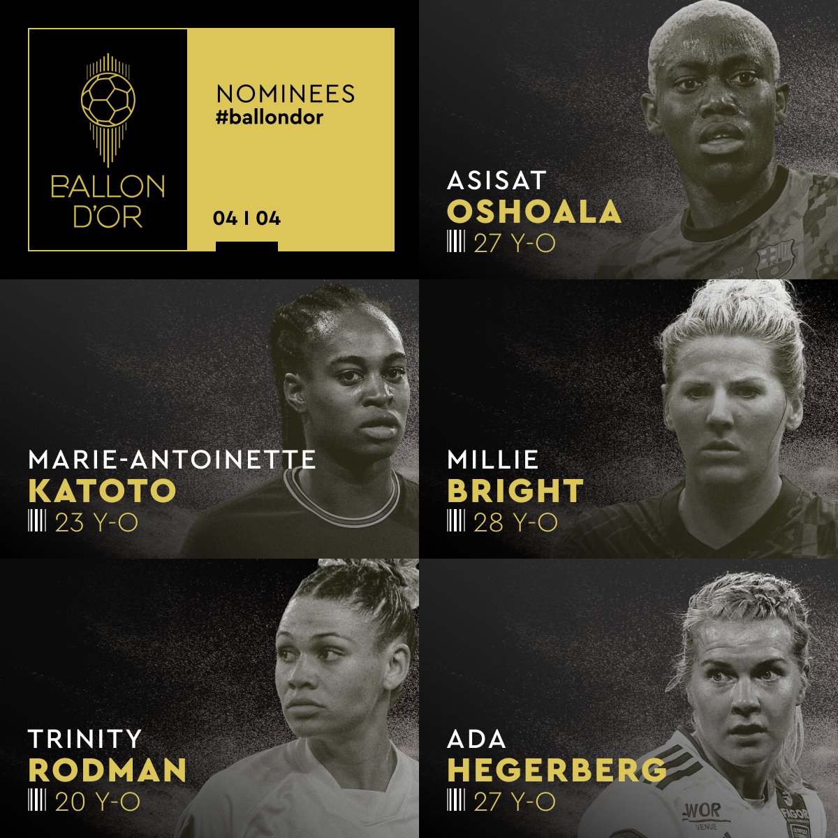 Here are the nominees for the 2022 Women’s Ballon d’Or! ballondor
