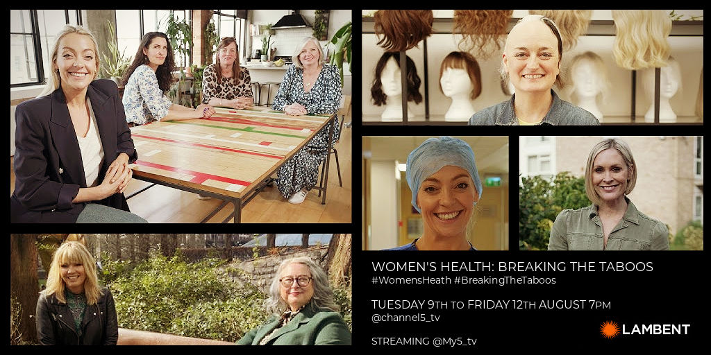 LambentP's tweet photo. TONIGHT on #WomensHealth @channel5_tv @cherryhealey meets two women facing the trauma of #HairLoss and discovers a new treatment that can help @AlopeciaUK . @Jennifalconer seeks help for #Raynauds and our team of testers tackle #HotFlushes #BreakingTheTaboos #TimeToTalkAboutIt https://t.co/eEARs4iFo0