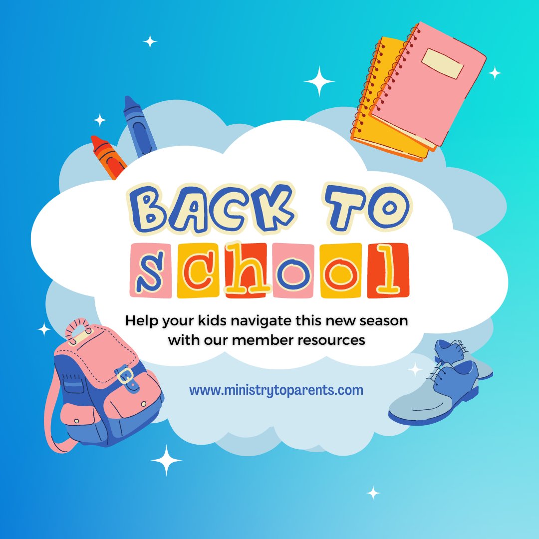 Back to school season can bring up a lot of emotions in your children, both good and bad. 🎒 Learn how to navigate this new season with our member resources and tools. Become an M2P member today by visiting our website 📲 ministrytoparents.com/member/.