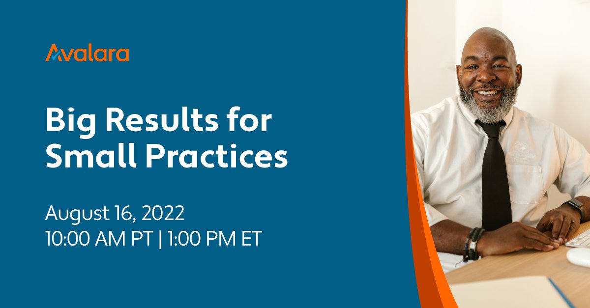 Automating #salestax compliance with solutions from Avalara can help your #accounting practice expand its client offerings without the added time and expense of bulky manual processes. Learn how on Tuesday at 10 a.m. PT.
avlr.tax/GrzI50KhlIW