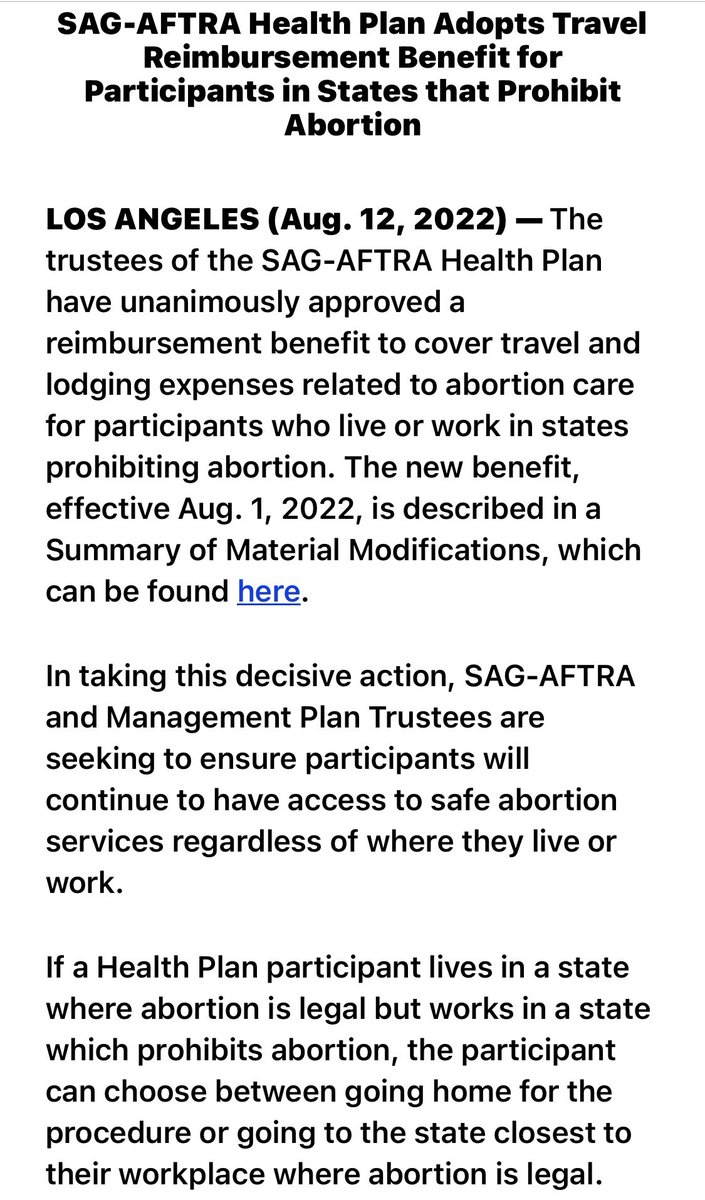 If I do nothing else as a Local&National Boardmember & Chair of LALocal Womens Com’t-

Helping to make this happen is enough for me to be very proud. 

@ItsMichelleHurd @ShariBelafonte1 #LeslieShreve #NationalWomensCommittee #reproductivehealth #protectwomen #union @sagaftra