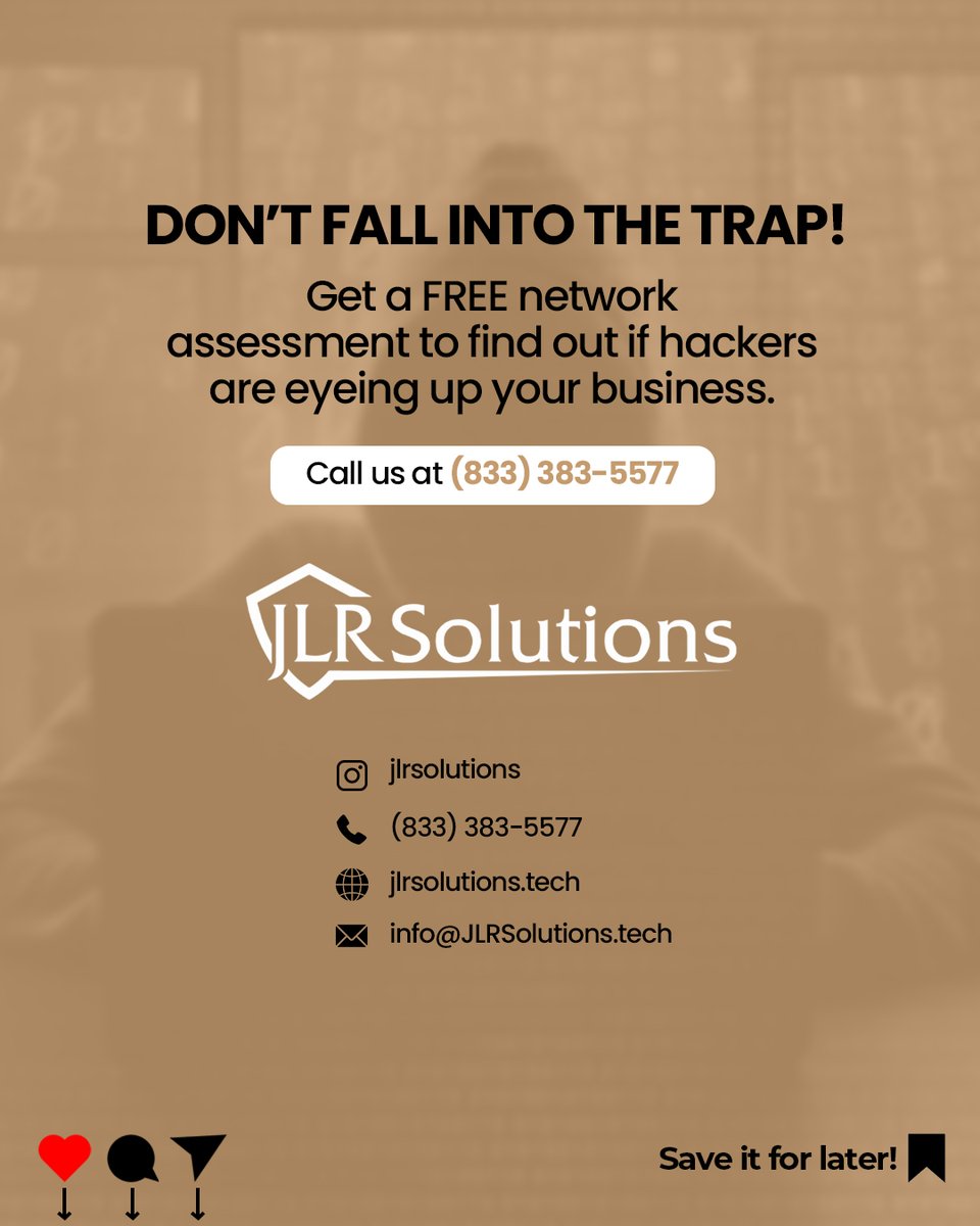 DON’T FALL INTO THE TRAP! 🙏

Get a FREE network assessment to find out if hackers are eyeing up your business! (833) 383-5577

#CyberSecurity #SmallBusiness #ITBusiness #NY #NJ