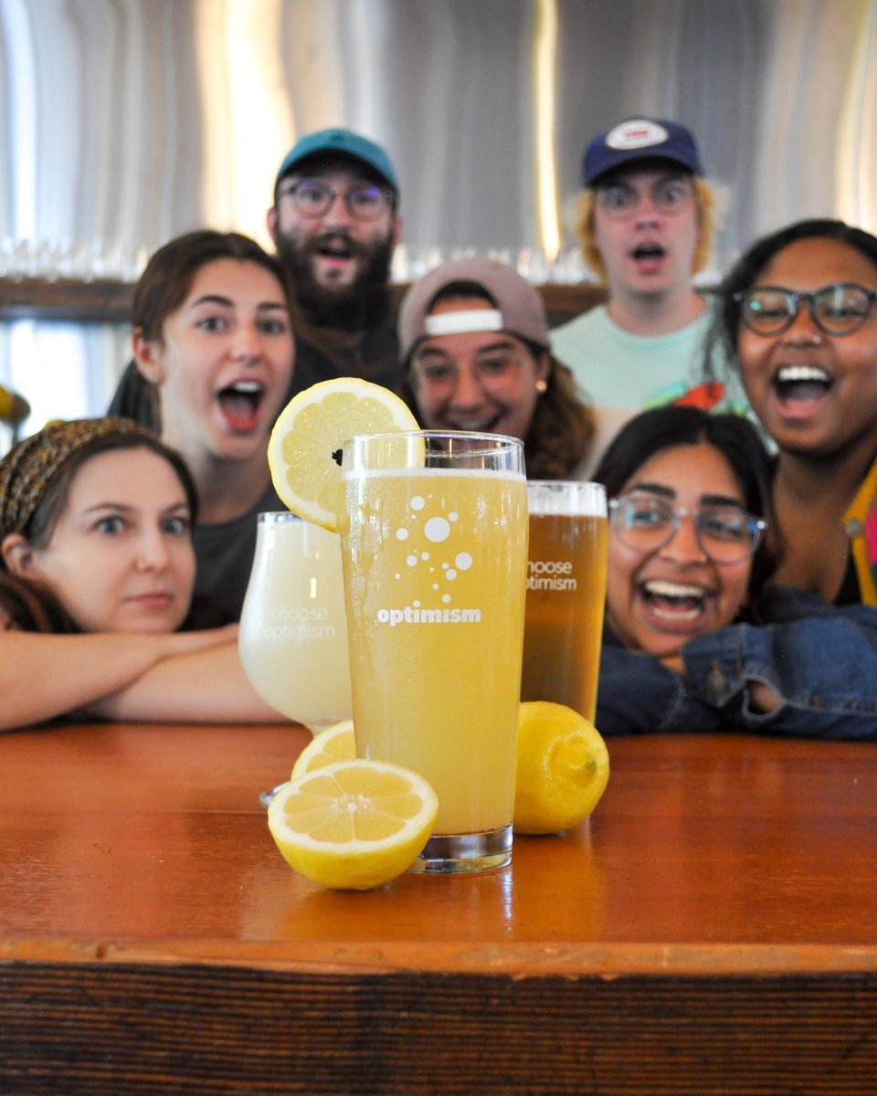 🍻🍋 Introducing Optimism Shandies! 🍋🍻 A shandy is a drink made by mixing your favorite Optimism beer (usually a light lager like Hello, World!) with your favorite Optimism sparkling lemonade, Sparkle. It's refreshing, lemony and perfect for celebrating summer!