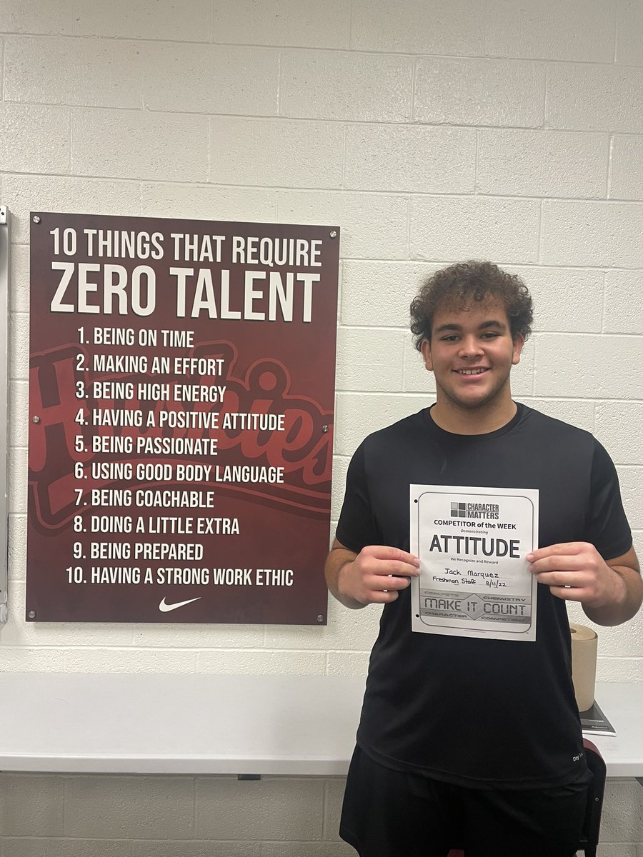 CoachJohnsonA's tweet photo. Congrats to our Freshman Character Matters PLAYER OF THE WEEK! Jack Marquez has continually displayed a positive ATTITUDE with his gameplay, teammates and schoolwork. He is in service to those around him because he wants to be, not because he has to be. Great job young man! https://t.co/zDYV9SskR3