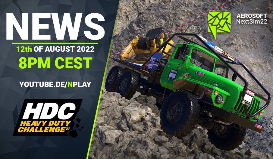 OffroadTruckSim's tweet photo. Tune in today for the NextSim Stream.
At 20:00 Fabian and Ansgar present among other things exciting new info about Heavy Duty Challenge🙂
https://t.co/KKQjKLl0X2
#NextSim22 #HeavyDutyChalenge #HDCthegame #NanoGames #NanoGamesYouCreate #Aerosoft #SimulationGame #SimGame https://t.co/u39Wh9Sn9I