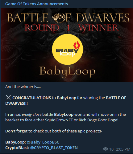 ⭐⭐⭐LFG BLOOPERS! WE HAD A GREAT TIME HERE! Make sure to join!⭐⭐⭐

TG: t.me/GameOfTokens_B…

#babyloop #bloop #BSC #Binance #CZ #vitalik #moon #cryptoworld #cryptocurrencies #btc #cryptoinvestor #invest #forexlifestyle #cryptotrading #cryptos #bitcoin #cryptocurrency