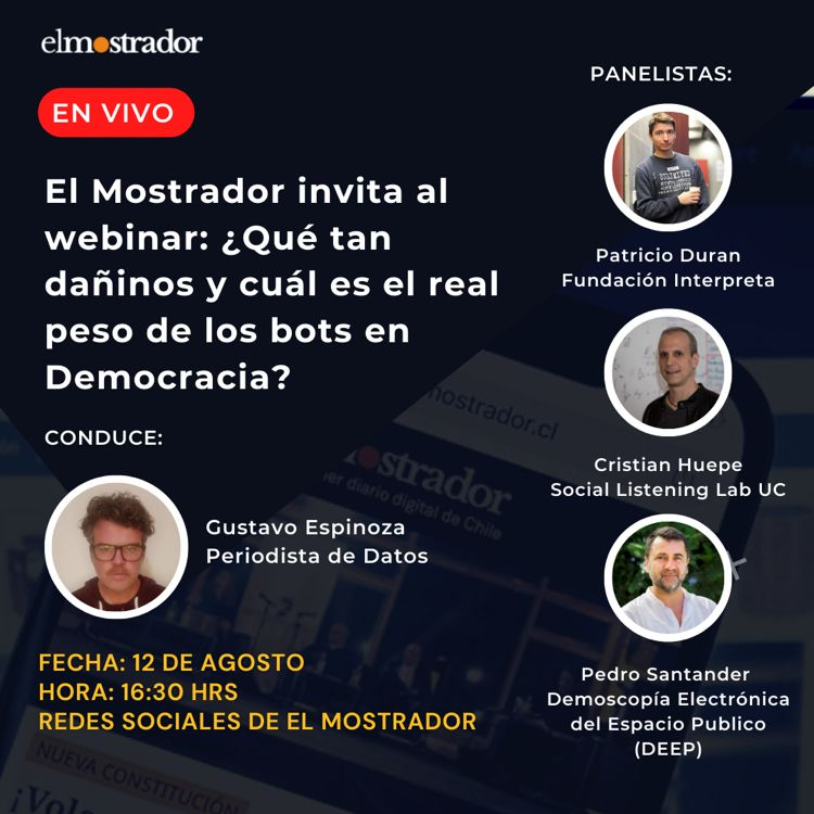 NetSenseLab's tweet photo. Qué define a un bot en redes sociales y qué tipos existen, qué tan dañinos son y cuáles son sus efectos en Democracia? Son algunas de las preguntas que @Cristian_Huepe, nuestro Co-Director, responderá hoy a las 16:30 en @elmostrador. Los esperamos!

#redessociales #bots #data https://t.co/180PmavU7F