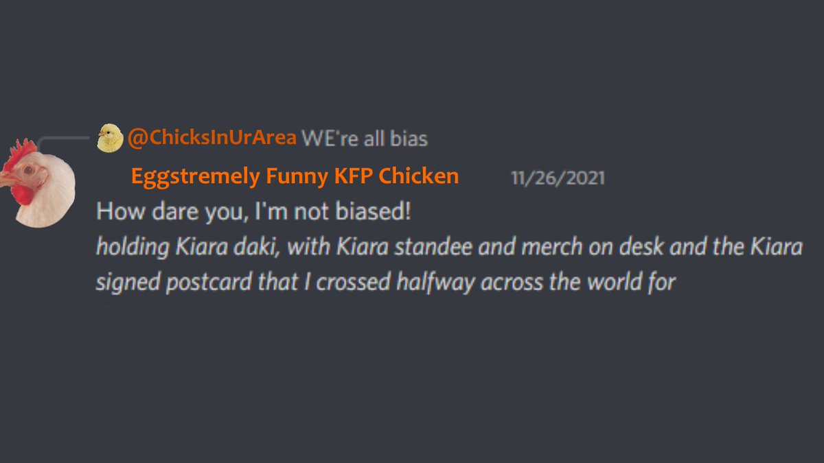 If you fear you may have a parasocial relationship with Takanashi Kiara, the KFP Discord is the place for you!