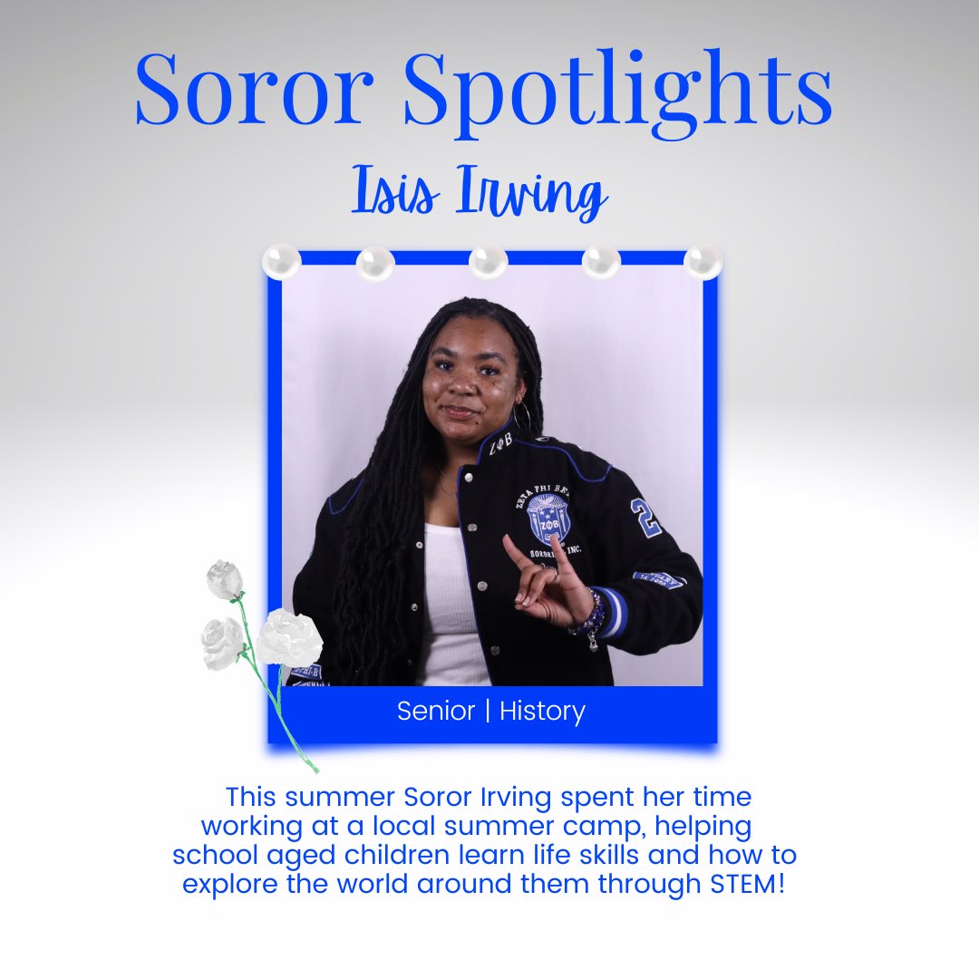 This Finer Friday we would like to showcase Spring ‘22 initiate Soror Isis Irving! Check out how she has been spending her summer break below! 🙌🏾You can also catch her as an RA this year in a dorm near you!
Bravo Soror!