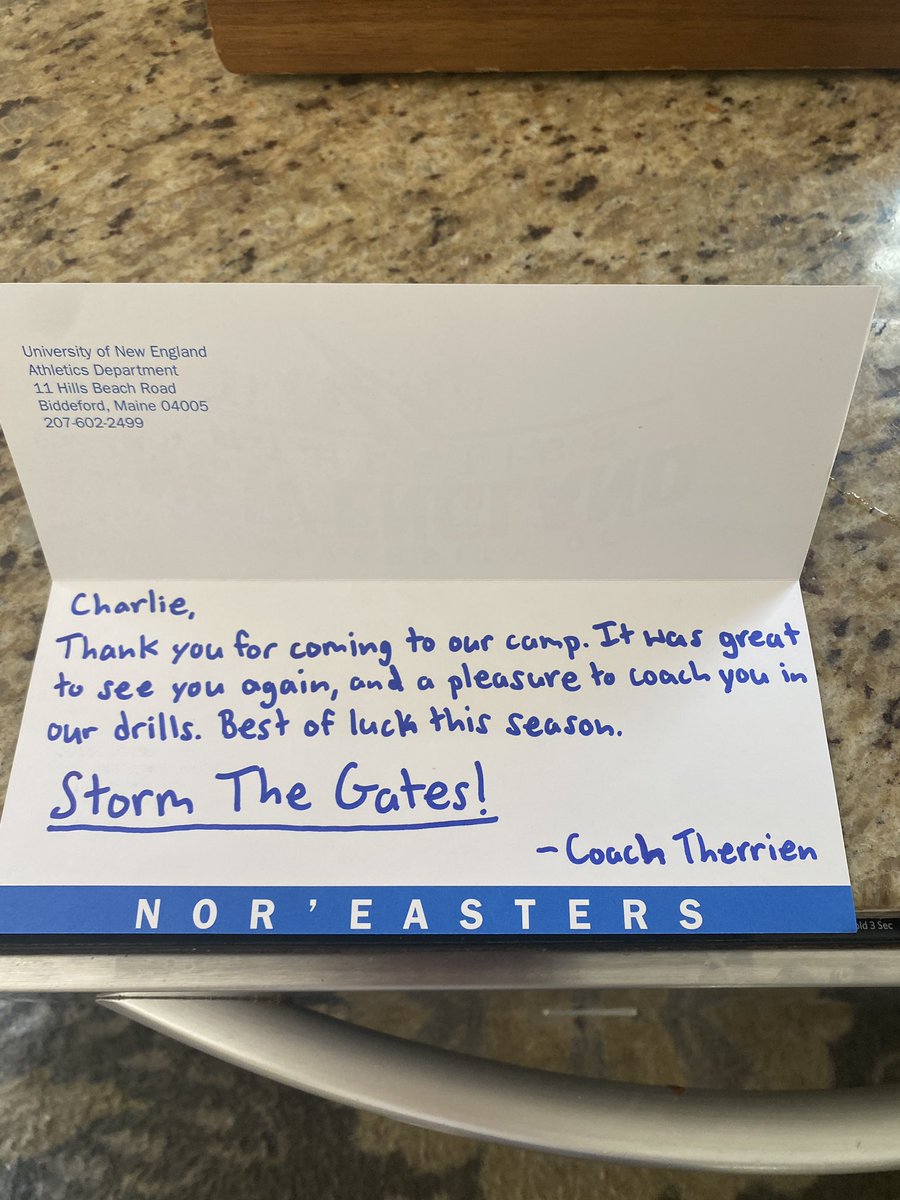 HUGE thank you to Coach @ttherrien75 for the love in this letter. Can’t wait to be back on campus sometime this fall!