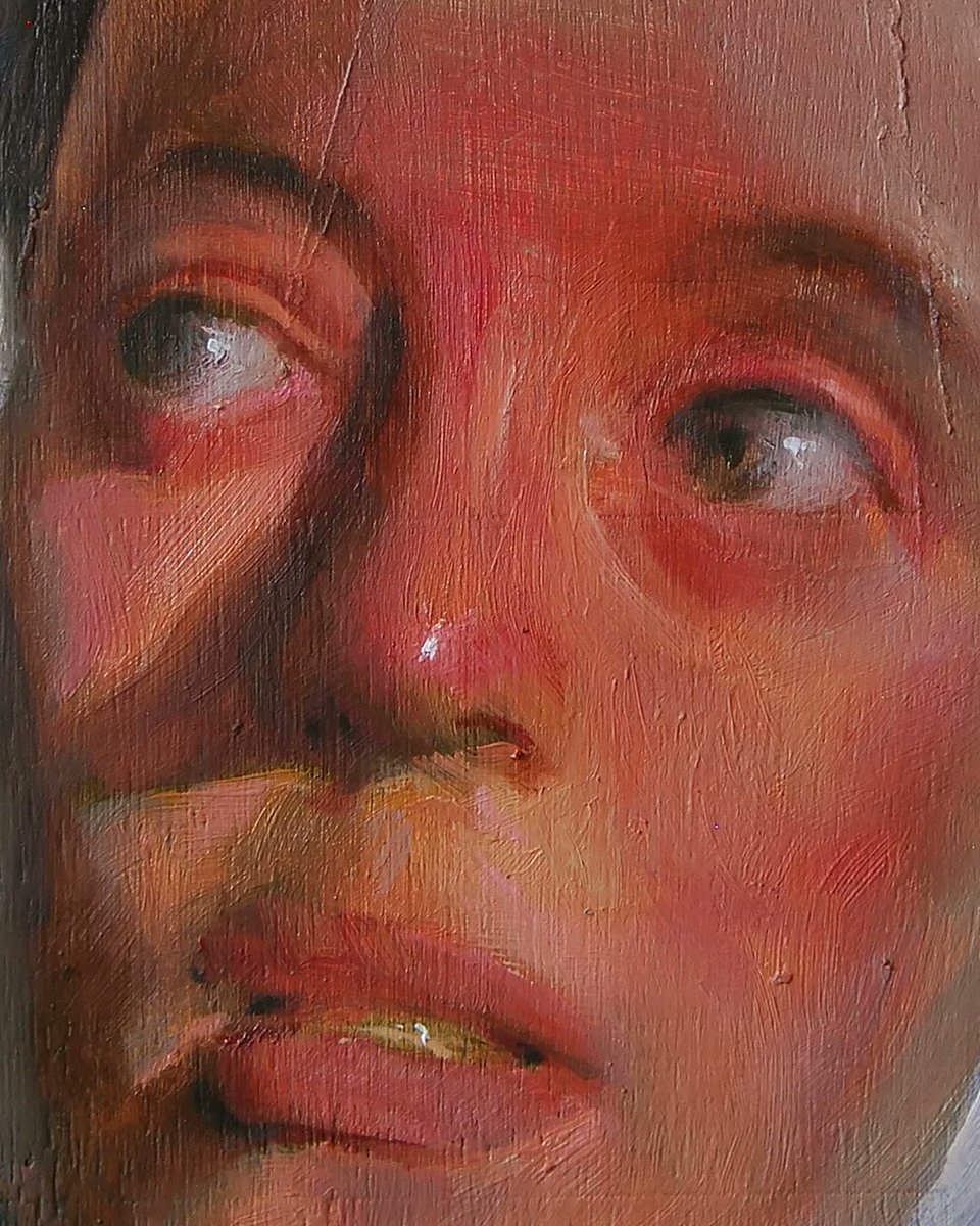 getting back on twitter with "naked on the shore under the moonlight", 20x30cm, oil on mdf.