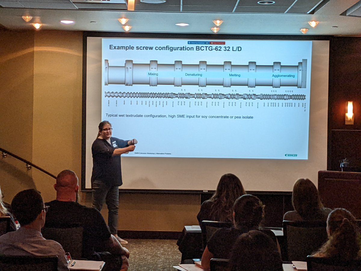 WSUSFS's tweet photo. Last day the #ExtrusionProcessing Short Course on 8/12! A dedicated presentation on colors, practical lab extrusion demos on High Moisture Meat Analogs, & demos using plant based proteins. Thanks to @WSUSHBM for the use of the Marriott Hospitality CIC!
#GoCougs #FoodScience https://t.co/1wgCEpKfaD