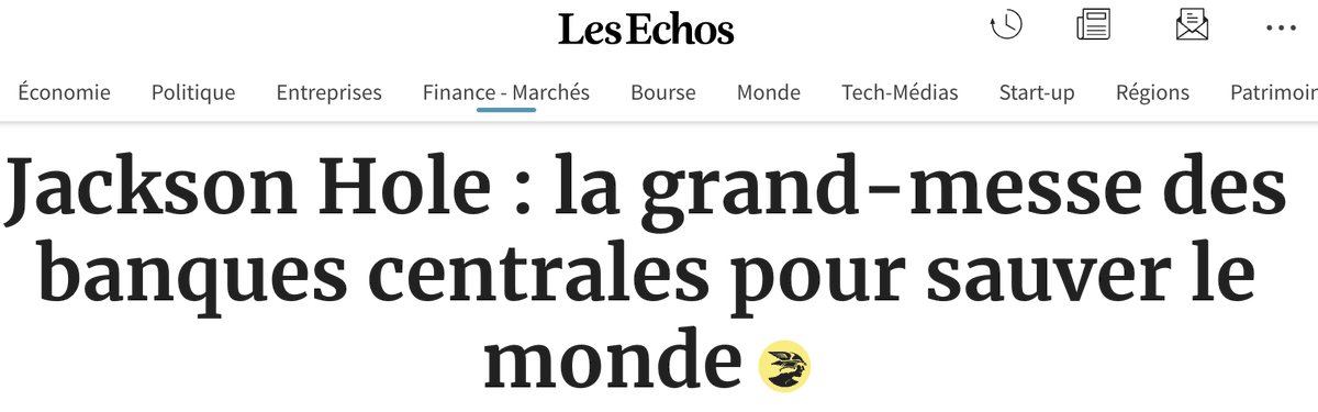 Charles_copy's tweet photo. Une réunion méconnue par plus de 99% de la population est à l'origine de la plupart des plus grands bouleversements économiques mondiaux.

Et elle aura lieu ce 27 août.

On l'appelle "La réunion de Jackson Hole : La Grand-messe des banques centrales pour sauver le monde" https://t.co/2iUjZ83zjb