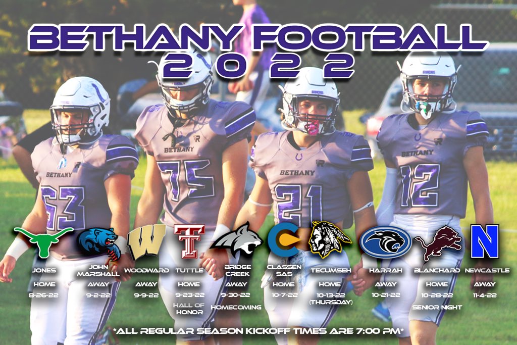 Bethany Football on Twitter "About that time! We kick off vs. Jones in