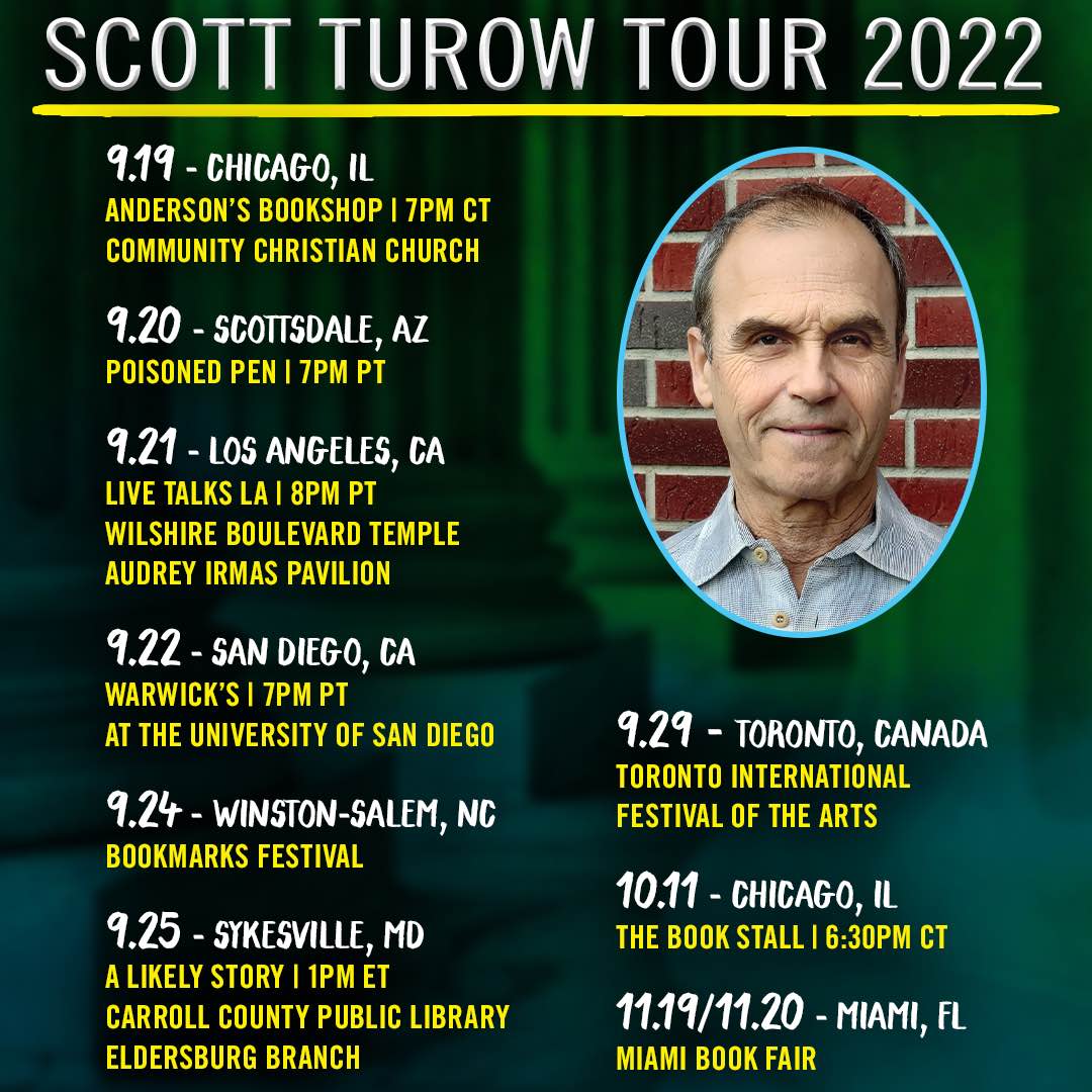 ScottTurow's tweet photo. I have some exciting news to share, I will be going on tour this fall to celebrate the launch of my latest thriller, SUSPECT! I hope to see you at one of my events. 
You can find more event information here: https://t.co/6UqwcweFiN 
#scottturow #grandcentralpublishing https://t.co/uss4tznrrw