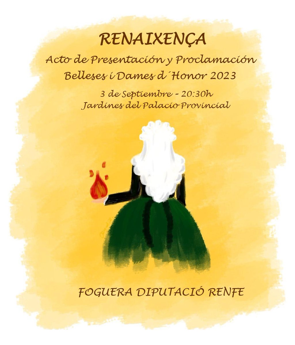 Ya queda menos para presentar a nuestras Belleses i Dames d'Honor 2023 y queremos invitaros a todos  a que disfrutéis de dicho acto.
El acto se celebrará el sábado 3 de septiembre a las 20:30 en los jardines de la Excelentísima Diputación Provincial de Alicante.
¡¡Os esperamos!!!