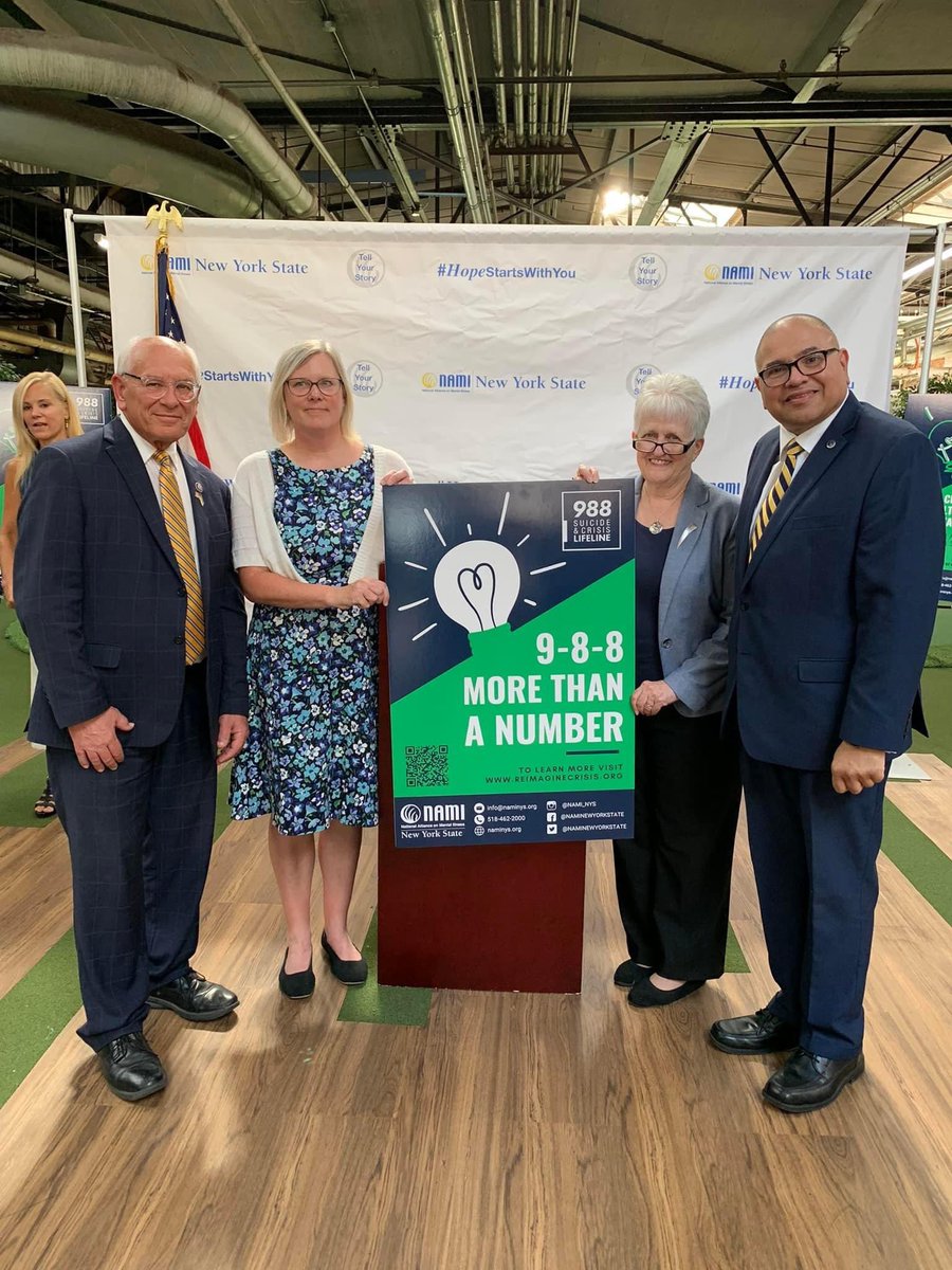 NAMINEWYORK's tweet image. We were honored to join @RepPaulTonko, @NYSomh Commissioner, Dr Sullivan, @HHSGov and our colleagues at @MHAacrossNYS &amp;amp; @ftnys to raise awareness of how 988 is more than a number, it’s help, healing and hope for those in a mental health crisis. #Act4MentalHealth