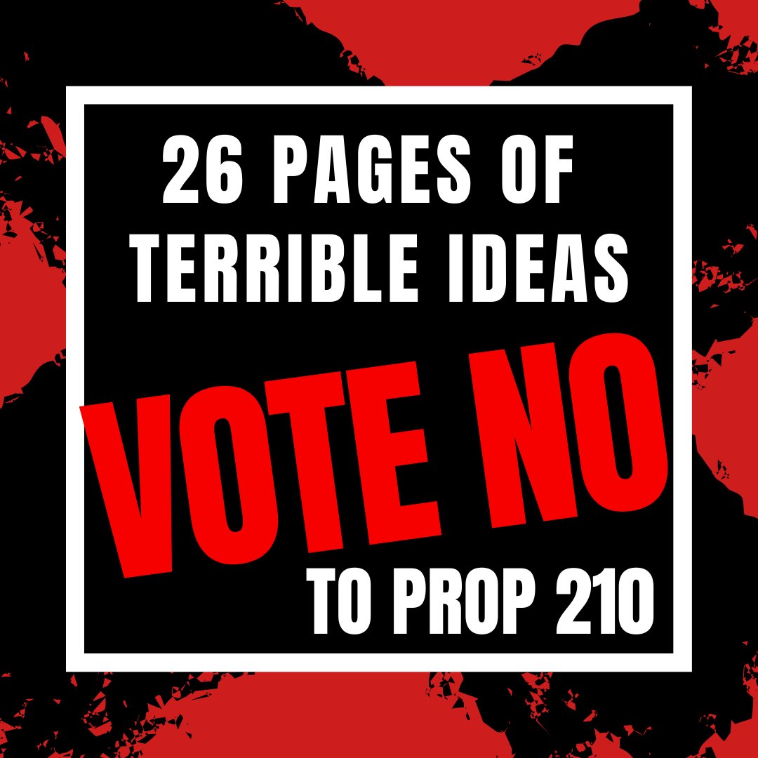 StopProp210's tweet image. ❌ Increases the taxpayer money going to politicians by up to 181%.
❌ Allows non-US citizens to register and permits them to vote.
❌ Voting on cell phones and voting over the internet without a paper trail.
❌Counts ballots that arrive after election day.